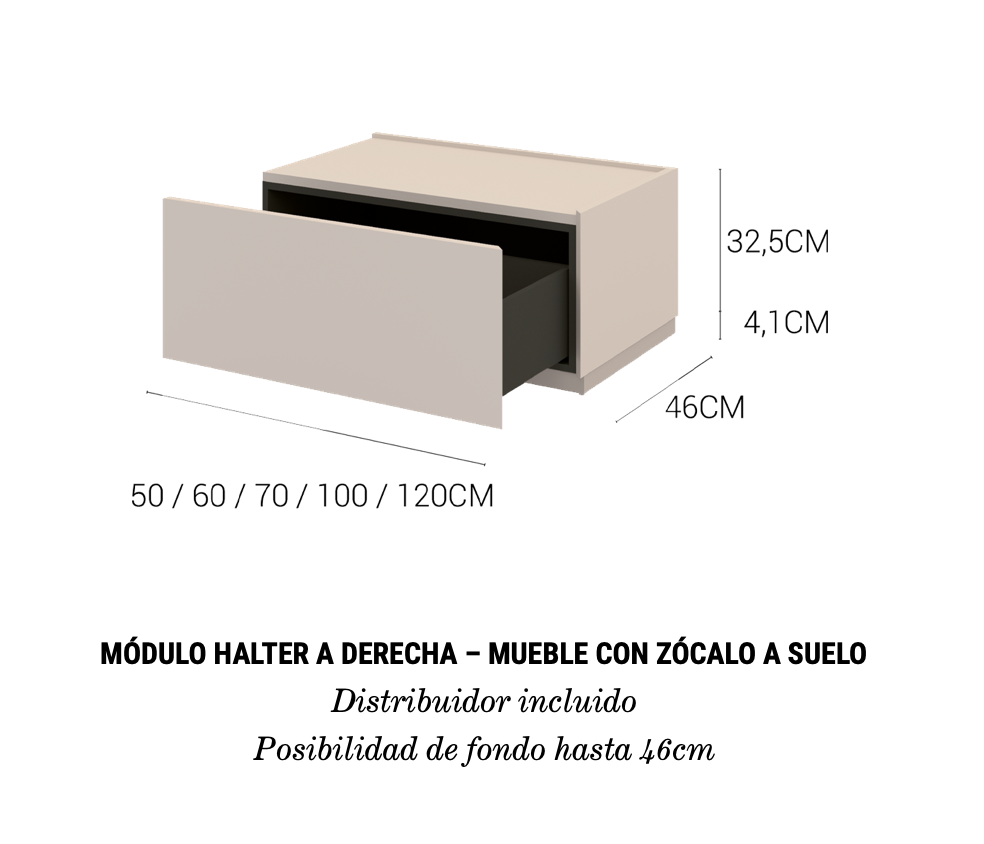 medidas mueble Halter a suelo modulo derecho