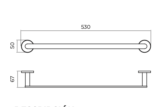 medidas toallero serie Practic 50cm