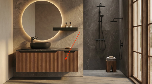 Mueble Auxiliar Baño Suspendido Kimono 1 Cajón Acabado Roble - Fabricación Española | Maderó Atelier