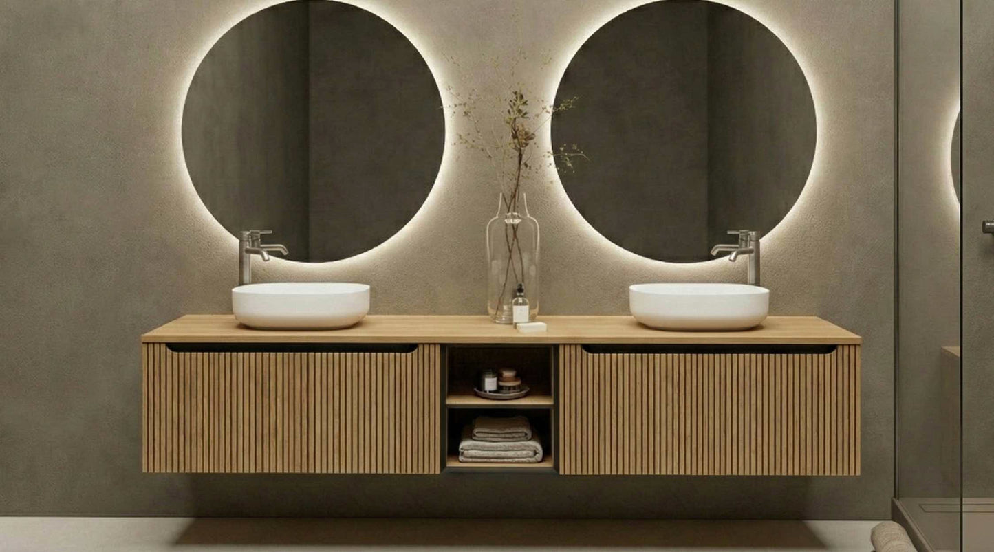 Mueble Portalavabo Suspendido Kimono 1 Cajón Acabado Roble - Fabricación Española | Maderó Atelier