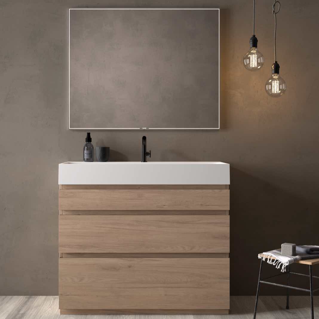 mueble portalavabo Leo 3 cajones desiguales