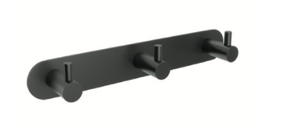 percha triple serie Essential negro mate
