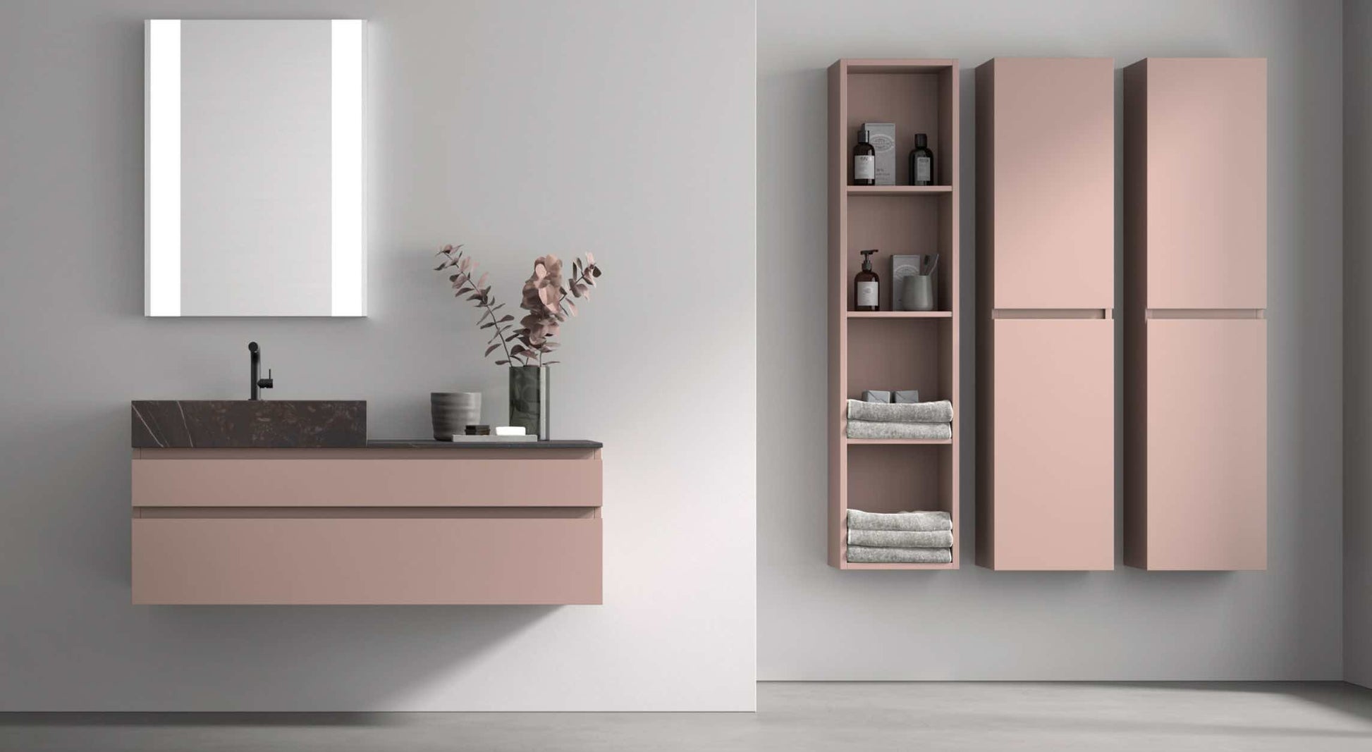 portalavabo Leo 2 cajones desiguales lacado