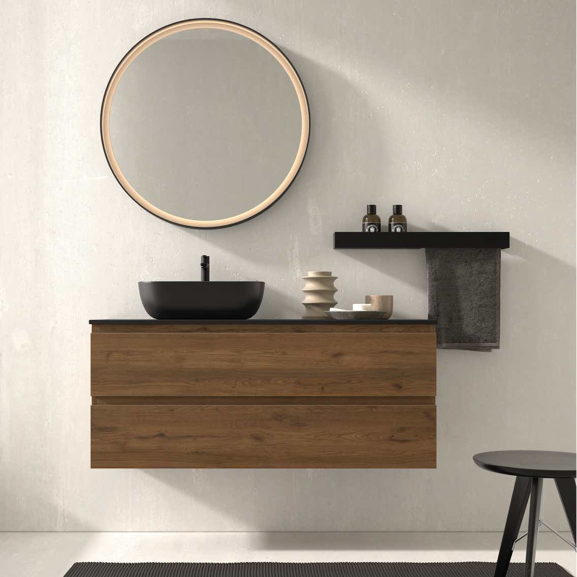 portalavabo Leo 2 cajones iguales laminado Roble Trebino