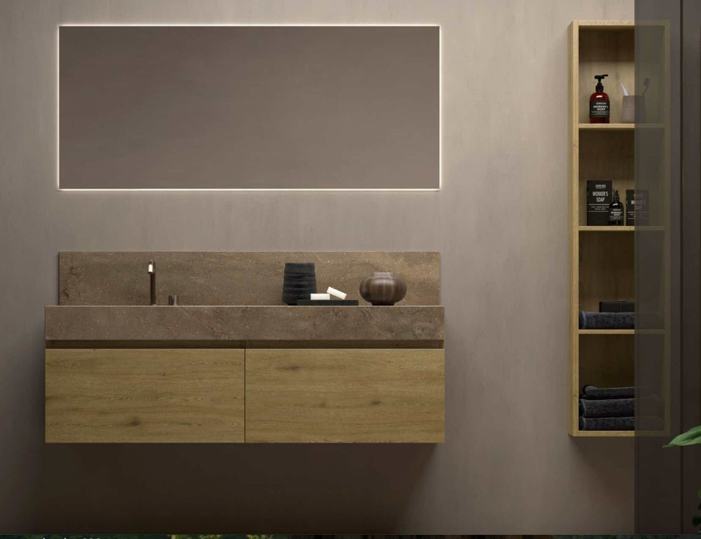 portalavabo y auxiliar Leo 1 cajon encimera faldon