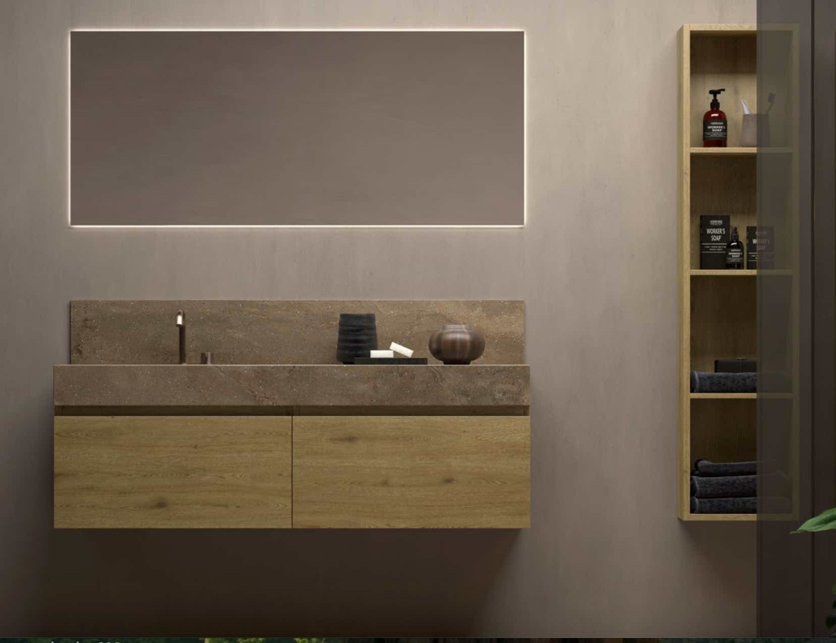 portalavabo y auxiliar Leo 1 cajon encimera faldon