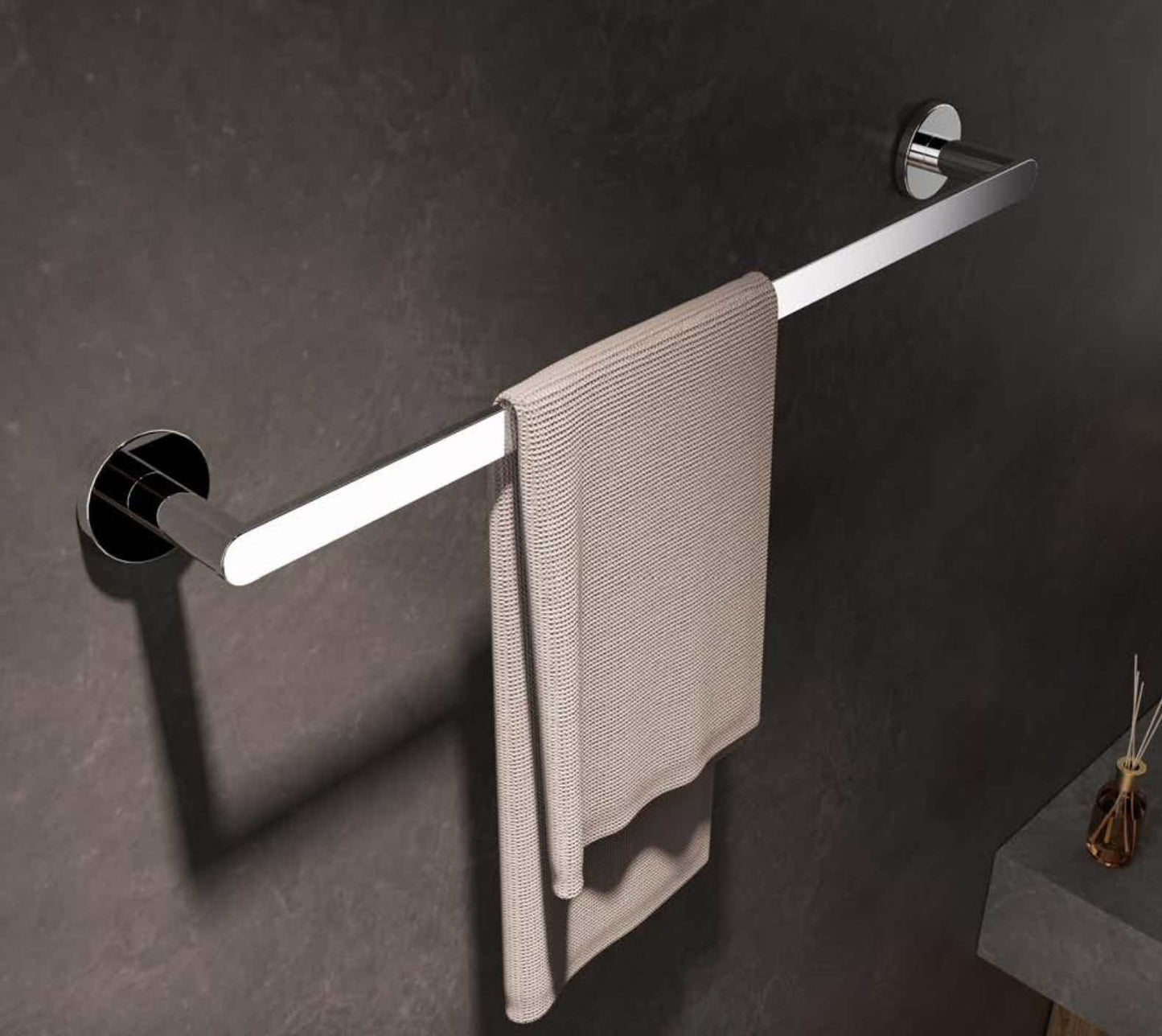 Porte-serviettes pratique 40-50 cm en acier inoxydable - Medimex