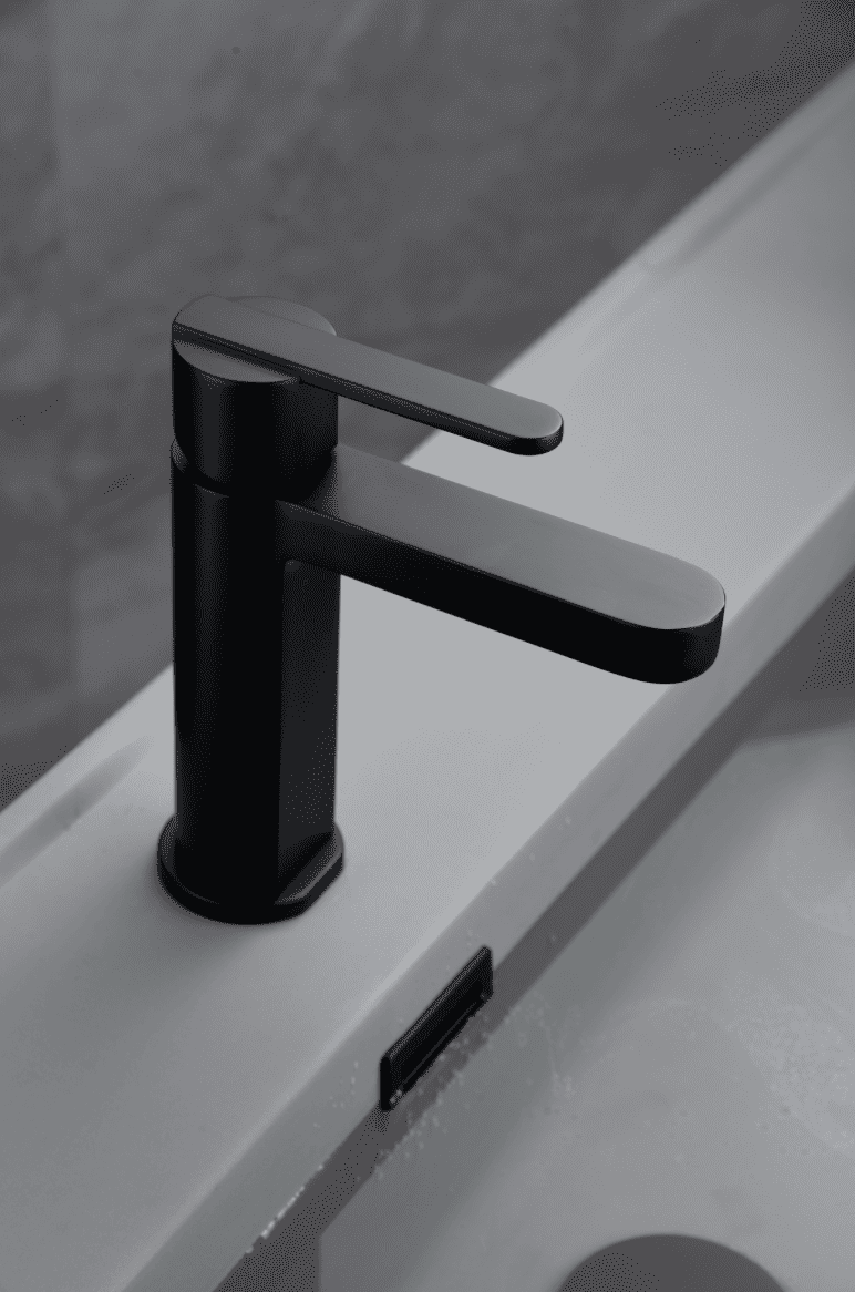 imagen grifo lavabo monomando Roma negro mate