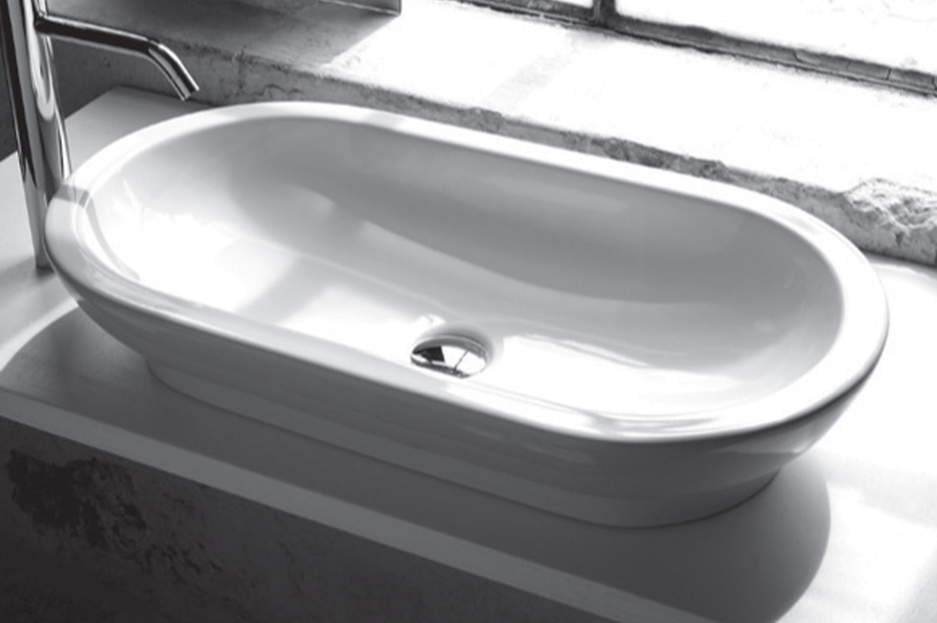 vista lavabo sobreencimera oval