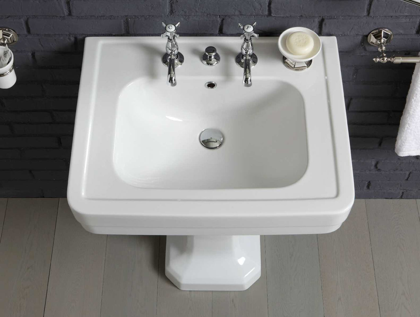 vista superior lavabo clasico pedestal  Provence900