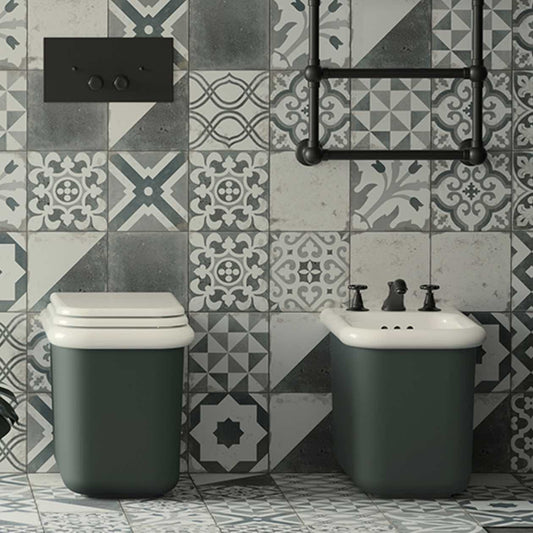 wc y bidet True Colors Lite blanco/ verde