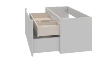 Interior drawer for Kimono sink cabinet by Maderó Atelier