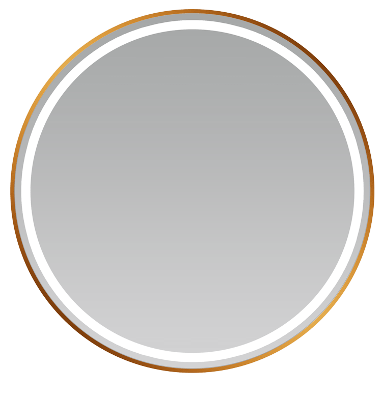 Espejo dorado redondo - PARÍS oro cepillado de LED Imex