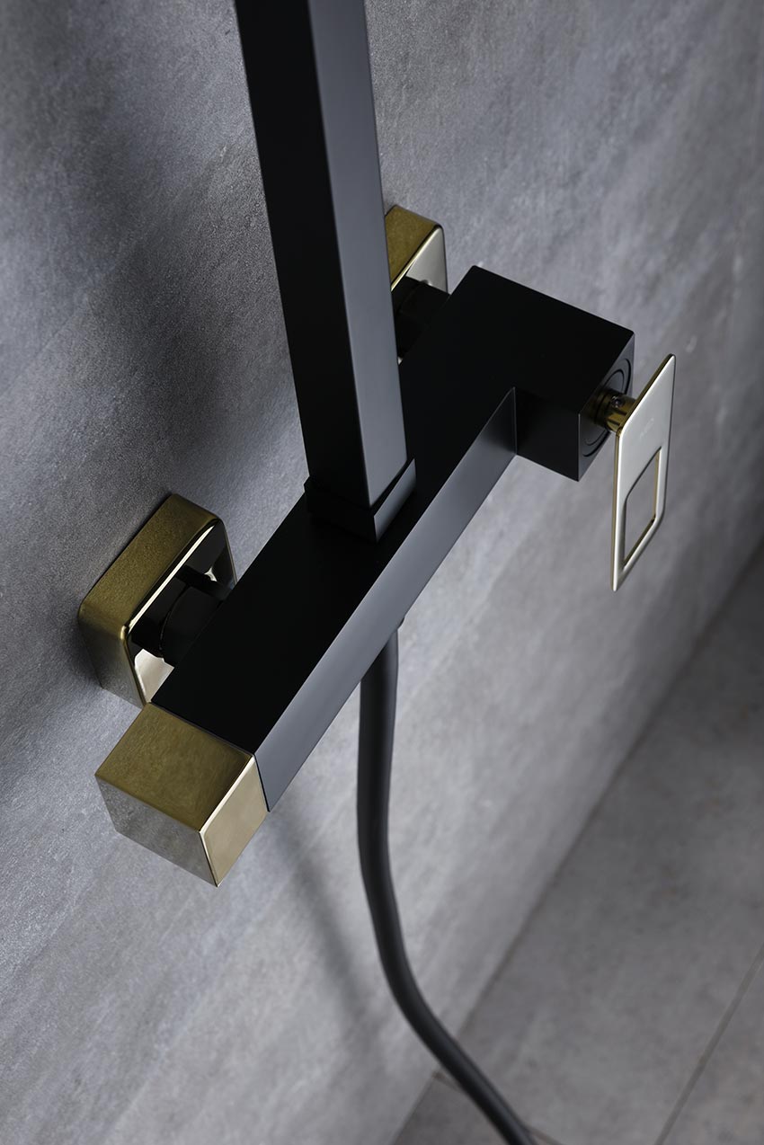 Single-lever shower column Sweden black gold 