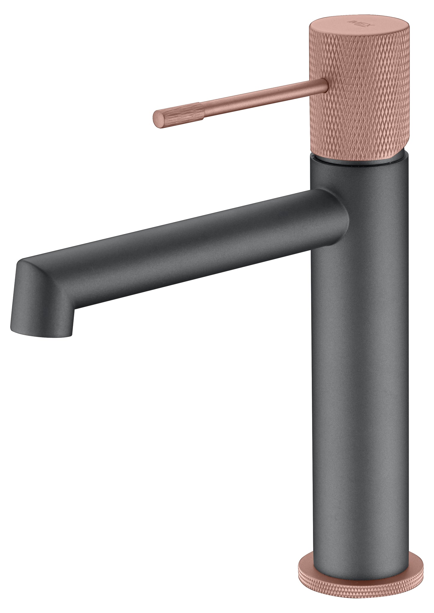 Matt gray/champagne Line single-lever basin mixer 