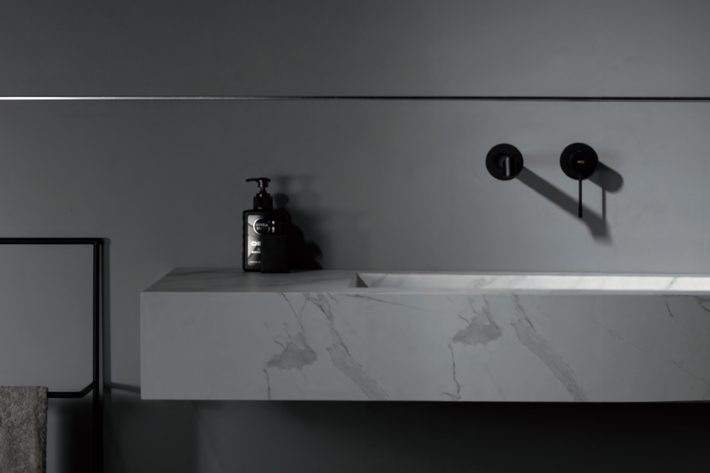 Imex Line matte black built-in sink faucet 