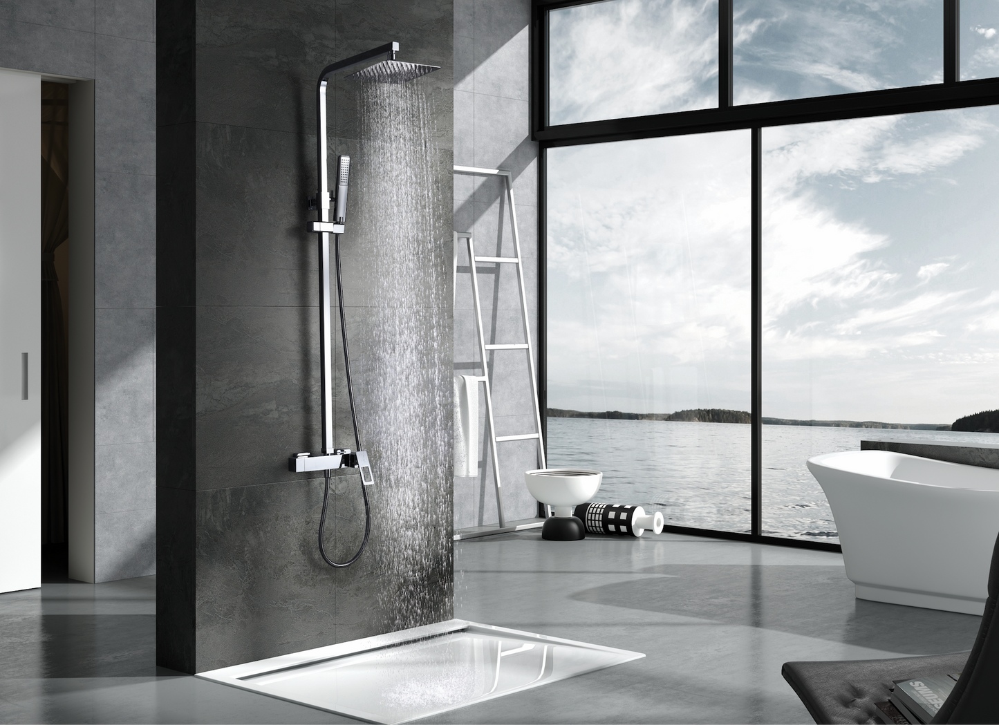 Imex Sweden chrome single-lever shower column 
