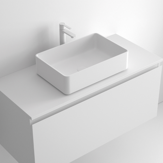 Rectangular Aire S countertop washbasin
