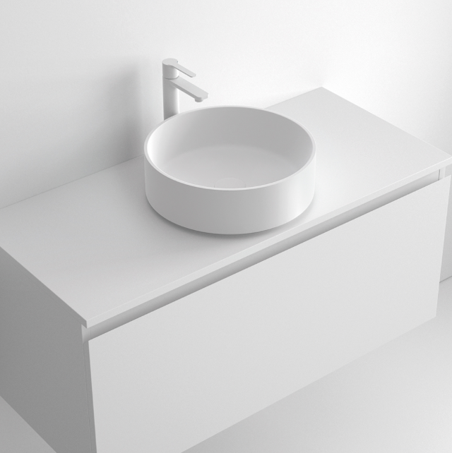 White Aqua countertop washbasin by Maderó Atelier