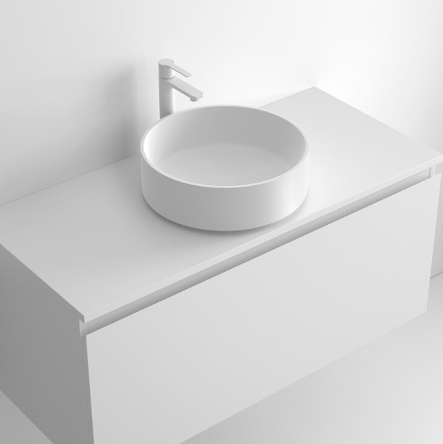 White Aqua countertop washbasin by Maderó Atelier
