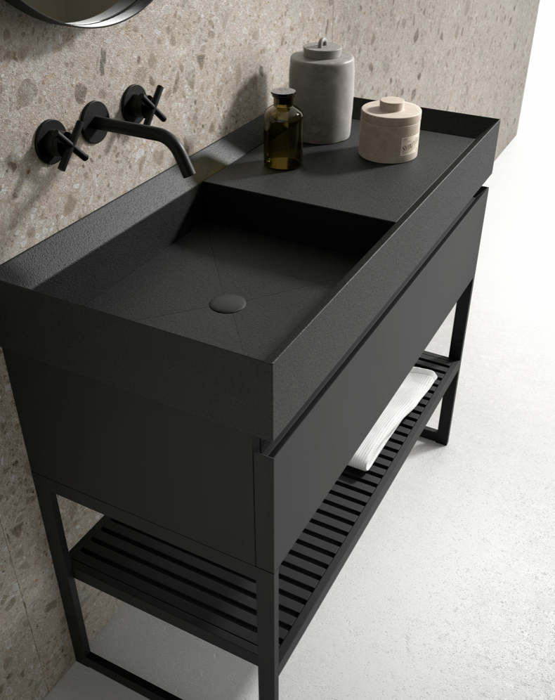 Loden washbasin cabinet by Maderó Atelier Industrial style