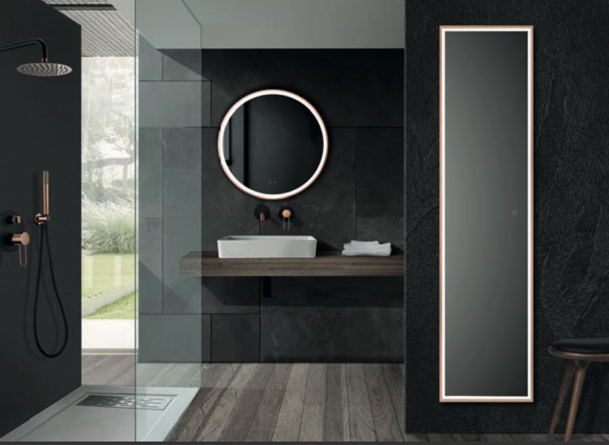 Rectangular bathroom mirror with front light New York by Ledimex