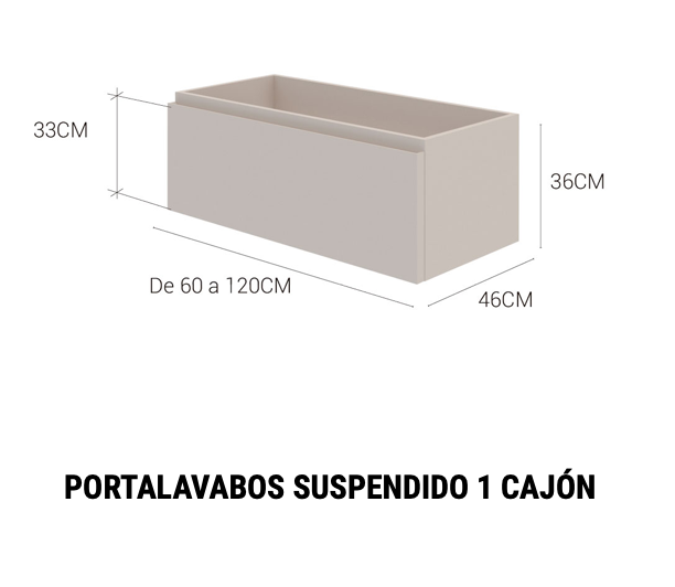 Meuble pour lavabo suspendu avec 1 tiroir Leo de Maderó Atelier