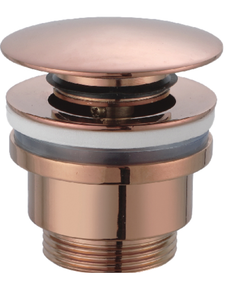 Click clack valve for sink and bidet in Brushed Rose Gold from Imex