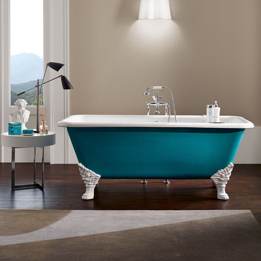 Vintage-style Quadro cast iron clawfoot bathtub