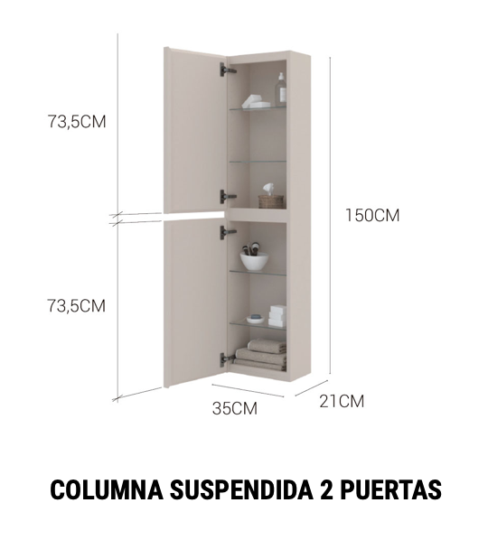 Columna suspendida 2 puertas Leo de Maderó Atelier