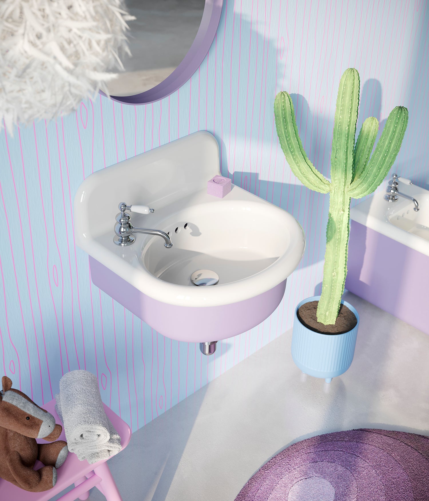 imagen lavabo pequeño ovalado True Colors Lite en color Viola