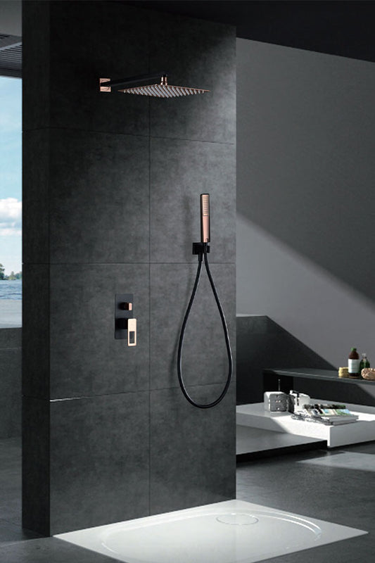 Imex Sweden rose gold black built-in single-lever shower set