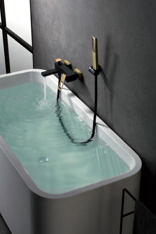 Grifería de bañera y ducha monomando negro oro Suecia de Imex