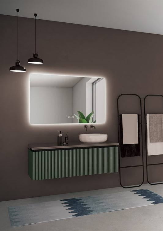 Italia anti-fog backlit square bathroom mirror by Ledimex