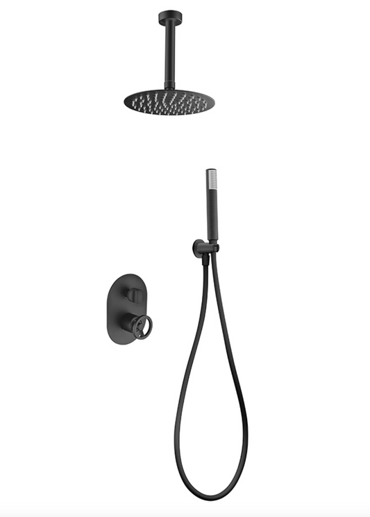 grifo ducha empotrado Vesubio negro mate