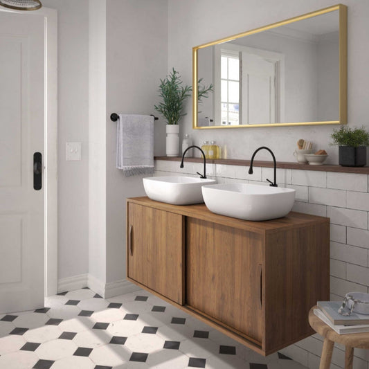 Velvet washbasin cabinet 2 doors 120 cm long Vintage style