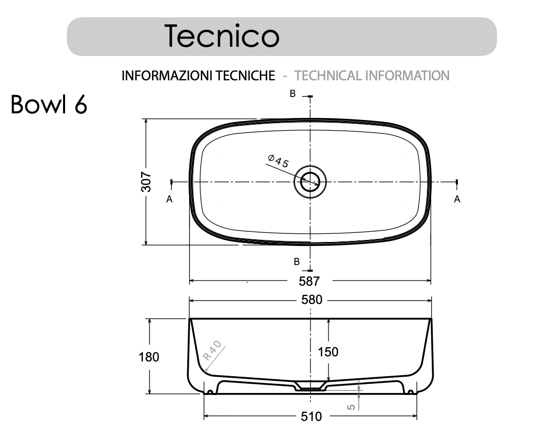 medidas lavabo sobreencimera Bowl 6